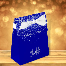 Royal Blue Glitzer Glitzern Name Vielen Dank Geschenkschachtel