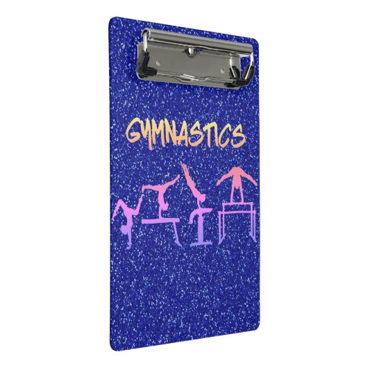 Royal Blue Glitzer Gymnastik Mini Klemmbrett (Schrägansicht)