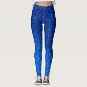 Royal Blue Glitzer Navy Galaxy Glitzern Yoga Leggings (Vorderseite)