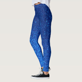 Royal Blue Glitzer Navy Galaxy Glitzern Yoga Leggings