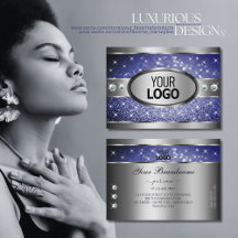 Royal Blue Glitzer Sparkle Stars Diamanten und Log