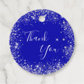 Royal Blue Glitzer Staub monogram vielen Dank Geschenkanhänger (Vorderseite)