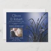 Royal Blue Glow Verlobung Moonlight Dragonfly Einladung (Vorderseite)