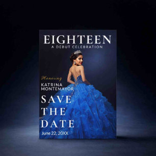 Royal Blue Gold 18. Geburtstag Save the Date