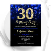 Royal Blue Gold 30. Geburtstag Einladung