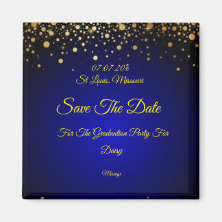 Royal Blue Gold Abschluss speichern das Date Magne Magnet