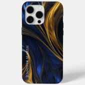 Royal Blue Gold Abstrakt Swirl Case-Mate iPhone Hülle (Rückseite)