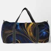 Royal Blue Gold Abstrakt Swirl Duffle Bag (Vorderseite)