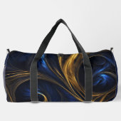 Royal Blue Gold Abstrakt Swirl Duffle Bag (Rückseite)