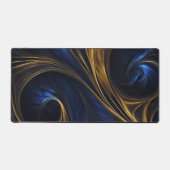 Royal Blue Gold Abstrakt Swirl Schreibtischunterlage (Vorderseite)