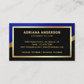 Royal Blue Gold Anwalt Visitenkarte (Rückseite)