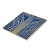 Royal Blue Gold Art Deco Fliese (Seite)