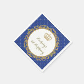 Royal Blue Gold Baby Prince Geburtstagspapier Napk Serviette (Ecke)