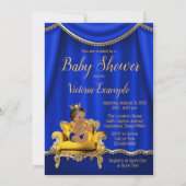 Royal Blue Gold Baby Shower Einladungen (Rückseite)