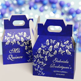 Royal Blue Gold Butterfly 15 Jahre Altes Quinceañe Geschenkschachtel