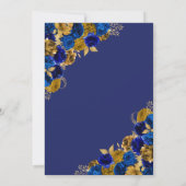 Royal Blue Gold Butterfly Princess Quinceanera Einladung (Rückseite)