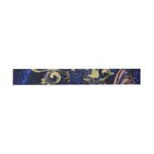 Royal Blue Gold Butterfly Wedding Einladungsbanderole (Flach)
