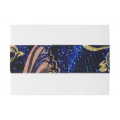 Royal Blue Gold Butterfly Wedding Einladungsbanderole (Rückseitenbeispiel)