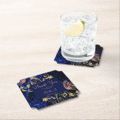 Royal Blue Gold Butterfly Wedding Untersetzer (Vor Ort)