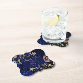 Royal Blue Gold Butterfly Wedding Untersetzer (Vor Ort)