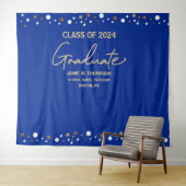 Royal Blue Gold Class 2023 Abschluss Wandteppich (Beispiel (Horizontal))