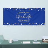 Royal Blue Gold Class 2024 Name Graduate Banner (Messe)