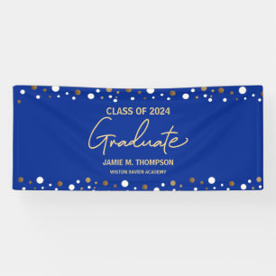 Royal Blue Gold Class 2024 Name Graduate Banner