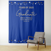 Royal Blue Gold Class 2025 Abschluss Wandteppich (Beispiel)