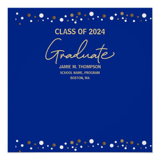 Royal Blue Gold Class von 2024 Custom Poster (Vorderseite)