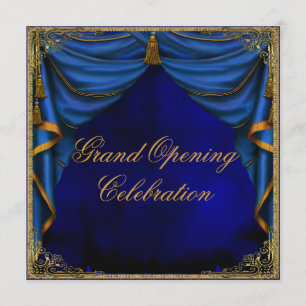 Royal Blue Gold Corporate Business Grand Opening Einladung