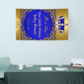 Royal Blue Gold Crown Baby Shower Boy Banner (Messeveranstaltung)