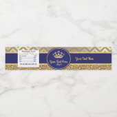 Royal Blue Gold Crown Water Flasche Label/ Wrapper Wasserflaschenetikett (Einzelnes Label)