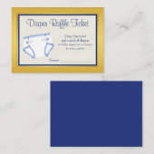 Royal Blue Gold Diaper Raffle Ticket Begleitkarte (Vorne/Hinten)