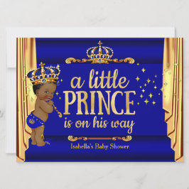 Royal Blue Gold Drapes Prince Baby Shower Ethnic L Einladung