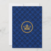 Royal Blue & Gold Drapes Scroll Wedding Einladung (Rückseite)