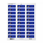 Royal Blue Gold Ethnic Prince Address Labels (Vorne)