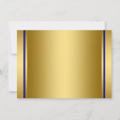 Royal Blue Gold Ethnic Prince Baby Dusche Einladung (Rückseite)