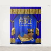 Royal Blue Gold Ethnic Prince Baby Dusche Hintergr Wandteppich (Vorderseite)