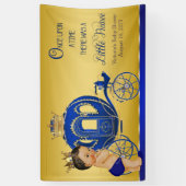 Royal Blue Gold Ethnic Prince Carriage Baby Dusche Banner (Vertikal)