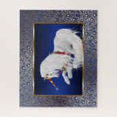 Royal Blue Gold Fantasy Holiday Unicorn Puzzle (Vertikal)