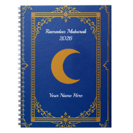 Royal Blue Gold Filigree Ramadan Notizblock
