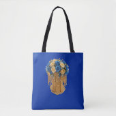 Royal Blue & Gold Floral — Tote Bag Tasche (Vorderseite)