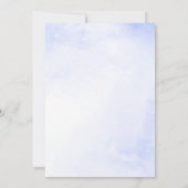 Royal Blue Gold Floral Watercolor Einladung (Rückseite)