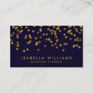 Royal Blue & Gold Foil Confetti Business Card Visitenkarte
