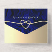 Royal Blue Gold Foto Wedding All In One Einladung (Rückseite)