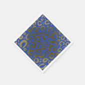 Royal Blue & Gold Glam Leopard Print Party Serviette (Ecke)