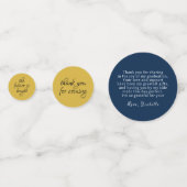 Royal Blue Gold Glitzer Dust Abschluss Vielen Dank Konfetti (Vorderseiten)