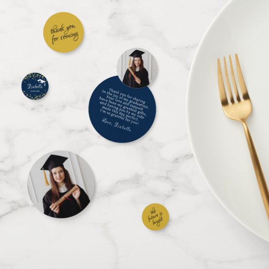 Royal Blue Gold Glitzer Dust Abschluss Vielen Dank Konfetti (Gruppe)