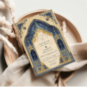 Royal Blue Gold Islamic Wedding Einladung
