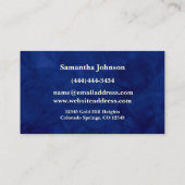 Royal Blue Gold Key Real Anwesen Business Card Visitenkarte (Rückseite)